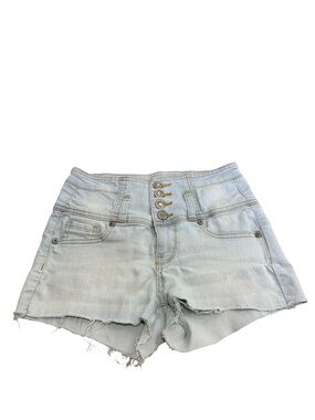 Wax Jean Light Wash High Rise Button Fly Denim Shorts Size Small
